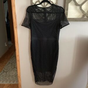 Cynthia Steffe Black Mesh Dress Grunge